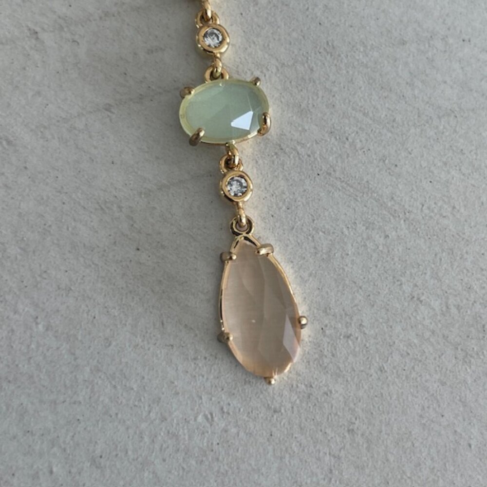 ANTHROPOLOGIE STONE DROP EARRINGS RHINESTONES NWT - Picture 5 of 7